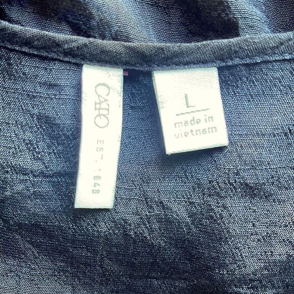 CATO Blouse Black Blouse Size L - Picture 4 of 6